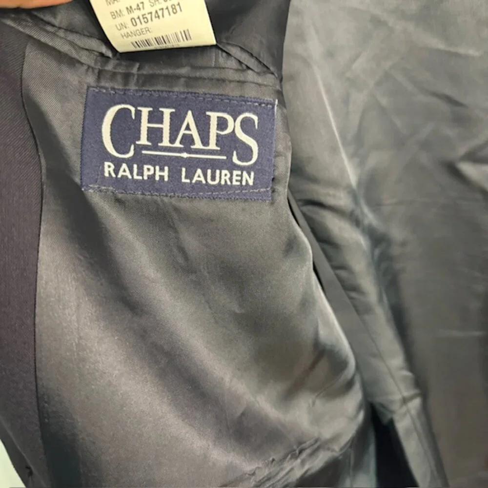 Chaps Ralph Lauren Wool Navy Blue / Gold Button Blazer Size 46R